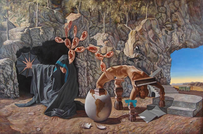 oil paintings by Agim Meta, surrealist painting